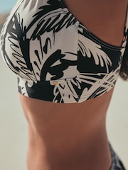 Black/Cream Palm DD+ Triangle Bikini Top - Image 5 of 9