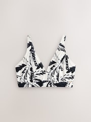 Black/Cream Palm DD+ Triangle Bikini Top - Image 6 of 9