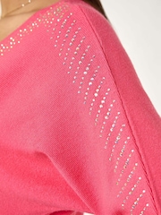 Roman Pink Embellished Short Sleeve Jumper - Image 5 of 5