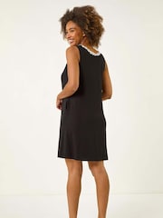 Roman Black Trim A-Line Stretch Dress - Image 3 of 5