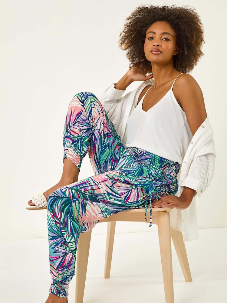 Roman Blue Abstract Tie Pocket Trousers - Image 1 of 5