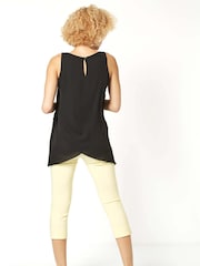 Roman Black Asymmetric Sleeveless Vest Blouse - Image 2 of 3