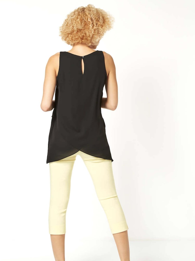 Roman Black Asymmetric Sleeveless Vest Blouse - Image 2 of 3