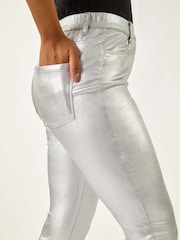 Metalizado - Roman Coated Crop Denim Leggings - Imagen 5 de 5