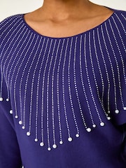 Roman Blue Sunray Shimmer Knit Jumper - Image 5 of 5