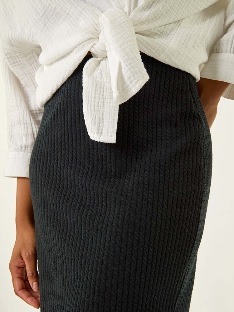 Roman Black Soft Pencil Stretch Skirt - Image 5 of 5