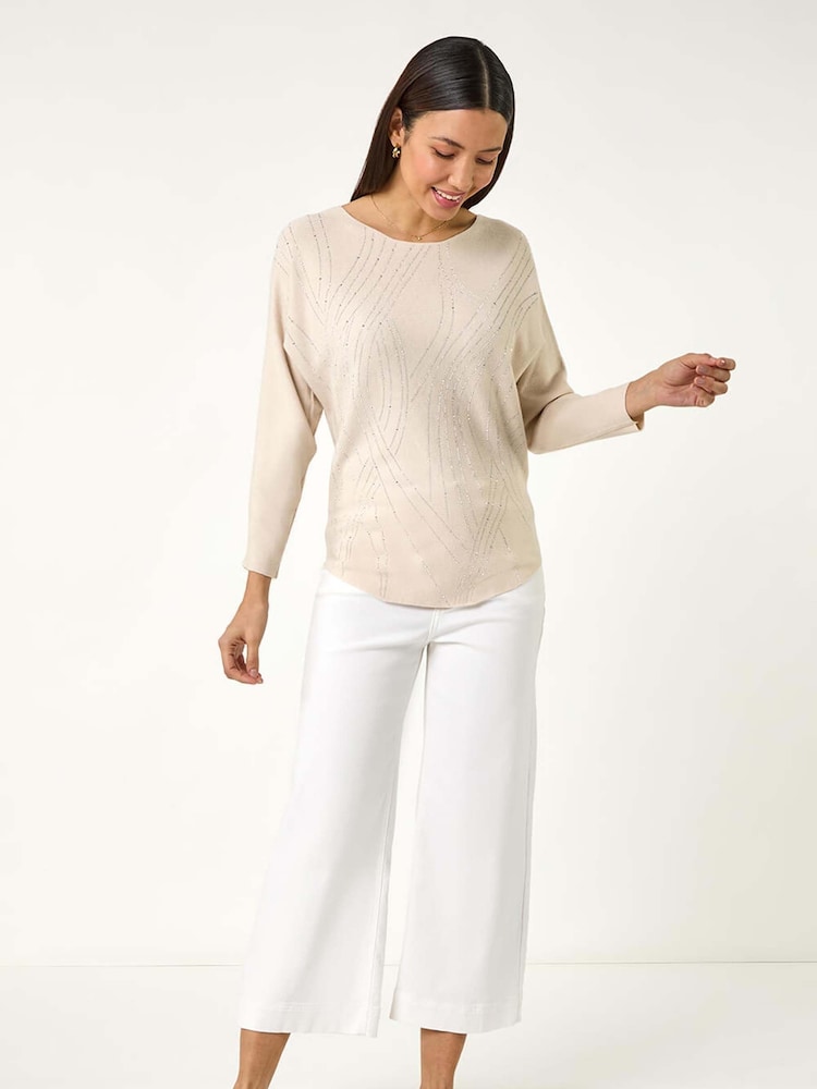 Creme - Roman Swirl Embellished Knit Jumper - Imagem 2 de 5