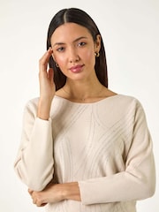 Creme - Roman Swirl Embellished Knit Jumper - Imagem 4 de 5