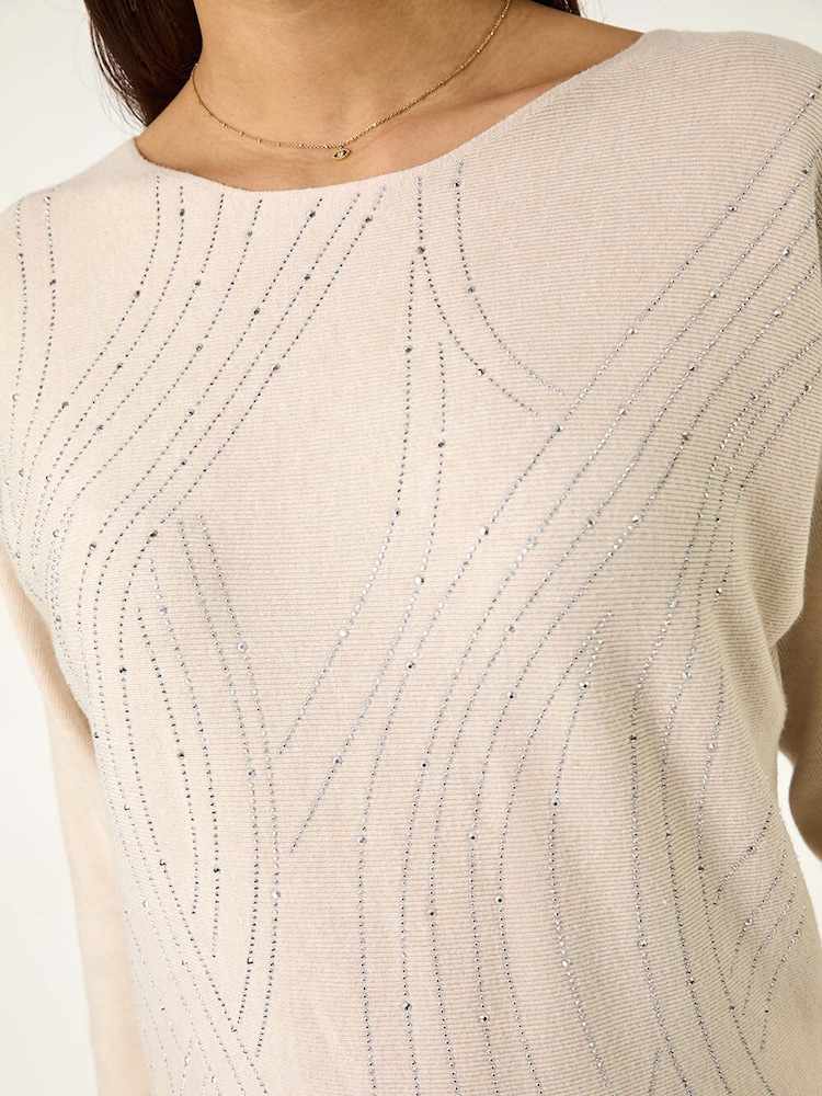 Creme - Roman Swirl Embellished Knit Jumper - Imagem 5 de 5