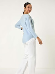 Azul - Roman Embellished Neck Knit Jumper - Imagem 3 de 5