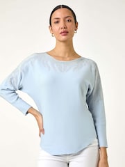 Azul - Roman Embellished Neck Knit Jumper - Imagem 4 de 5