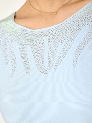 Azul - Roman Embellished Neck Knit Jumper - Imagem 5 de 5
