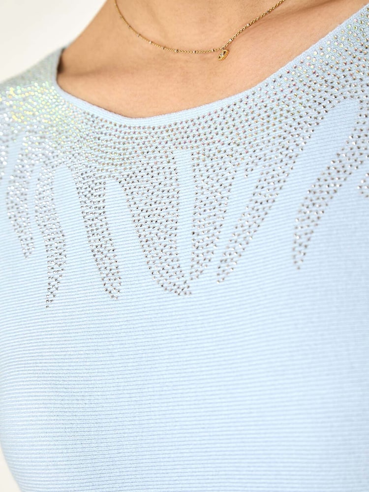 Azul - Roman Embellished Neck Knit Jumper - Imagem 5 de 5