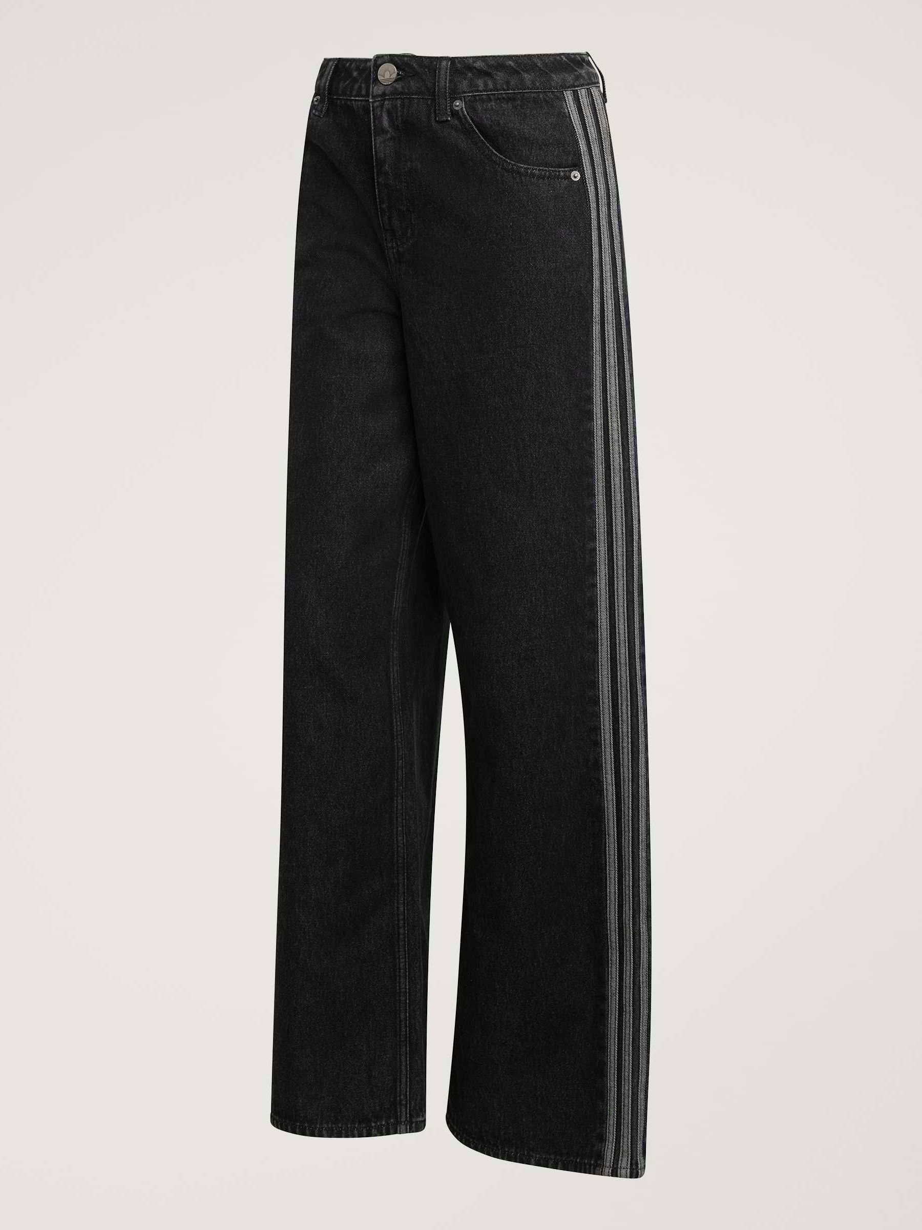 Buy adidas Originals Black Denim Firebird Loose Track Pant