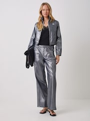 adidas originals Silver Metallic Loose Fit Denim Jeans - Image 1 of 5