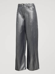 adidas originals Metallic Loose Fit Denim Jeans - Imaginea 12 din 12