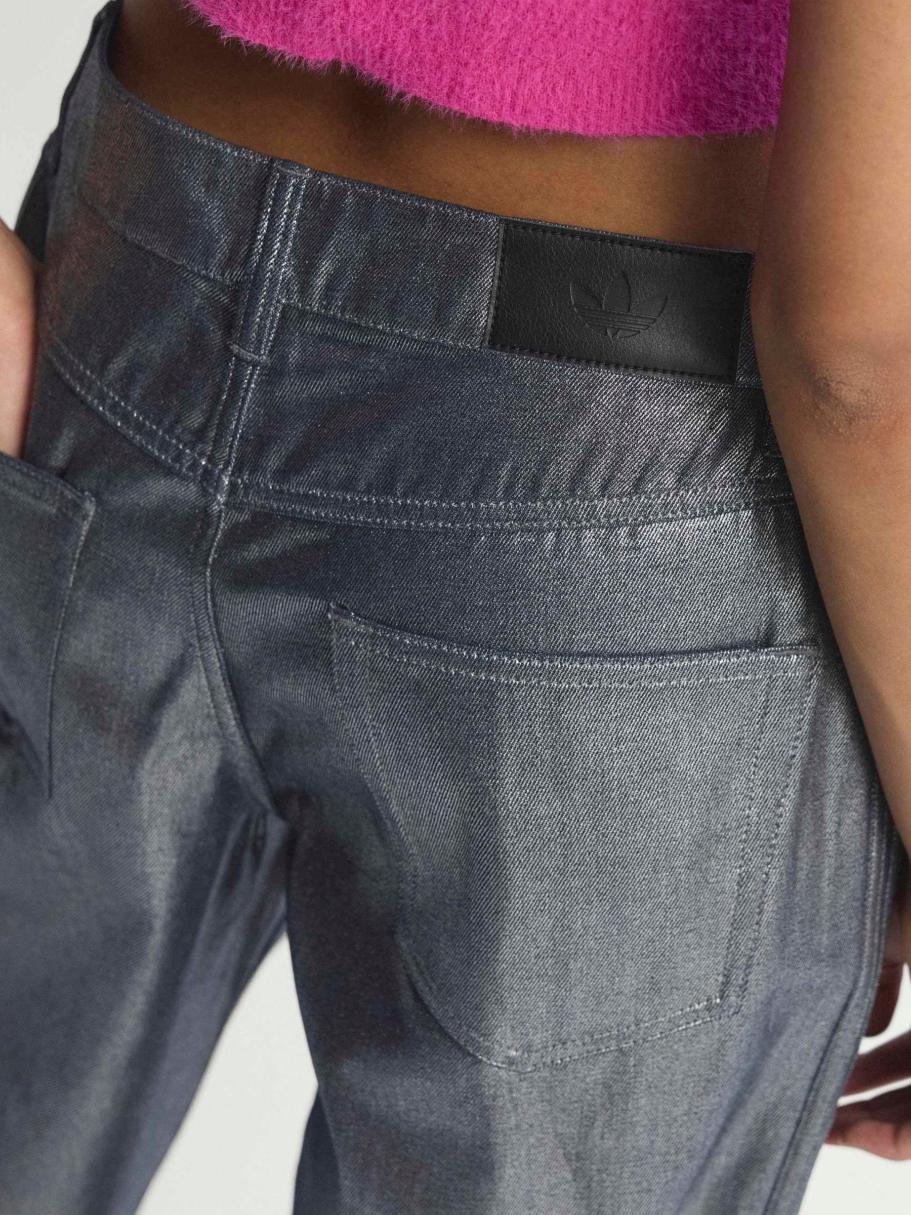 Buy adidas originals Silver Metallic Loose Fit Denim Jeans from