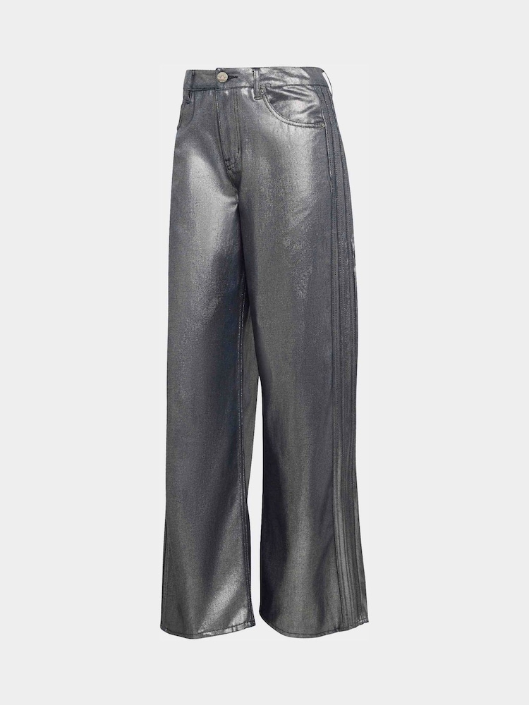 adidas originals Silver Metallic Loose Fit Denim Jeans - Image 5 of 5 adidas originals Silver Metallic Loose Fit Denim Jeans - Image 5 of 5