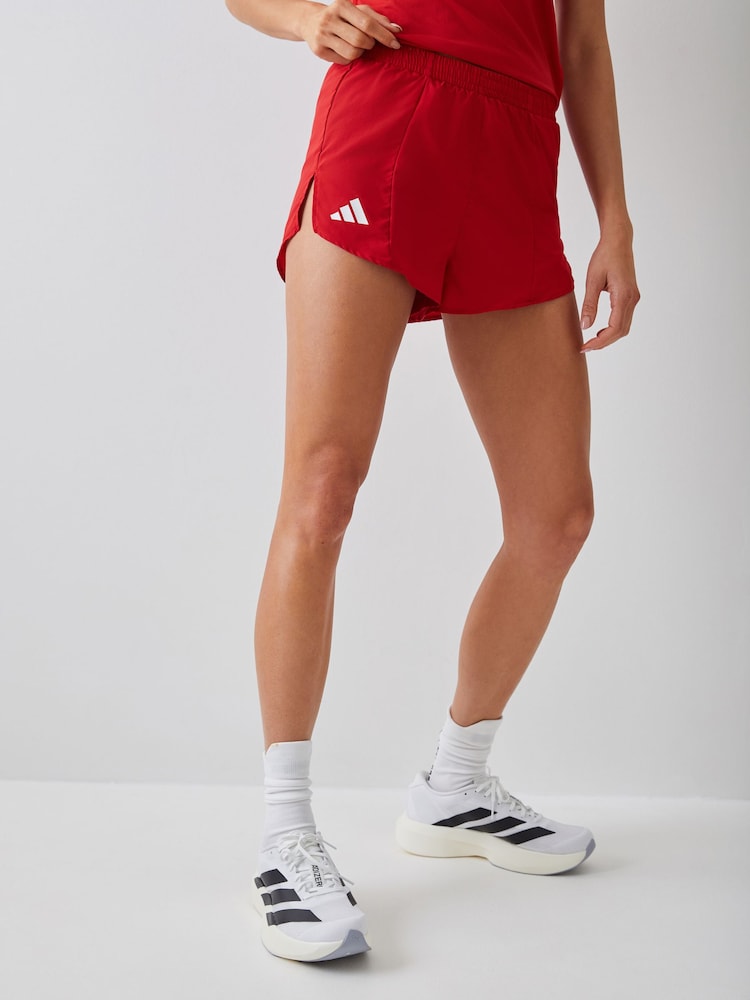 adidas Red adizero Essentials Running Shorts - Image 1 of 4