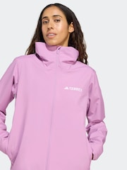 adidas Terrex Light Pink Multi Essentials 2L Technial Rain Jacket - Image 3 of 5