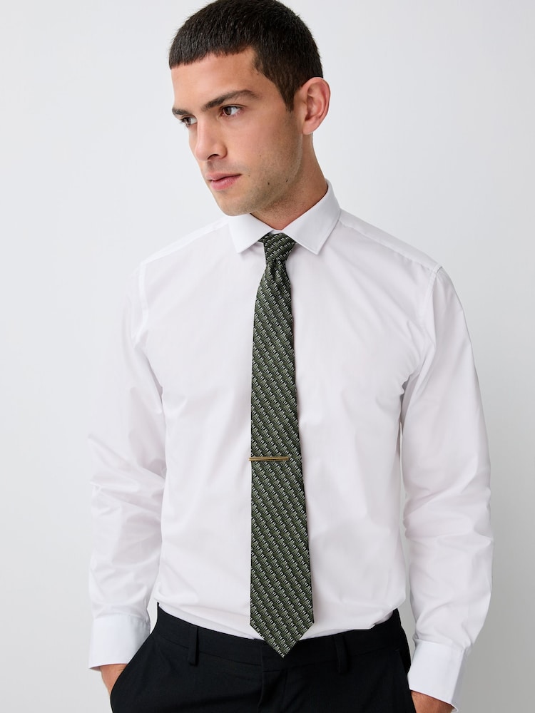 Green and White Pattern Tie - Image 1 of 5