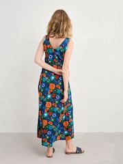 Seasalt Cornwall Blue Petite Petite Multi Polmanter Jersey Dress - Image 3 of 6