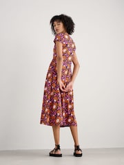 Seasalt Cornwall Pink Petite Wild Bouquet Jersey Midi Dress - Image 2 of 5