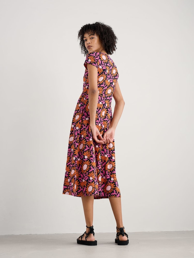 Seasalt Cornwall Pink Petite Wild Bouquet Jersey Midi Dress - Image 2 of 5