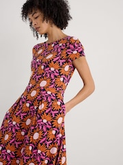 Seasalt Cornwall Pink Petite Wild Bouquet Jersey Midi Dress - Image 3 of 5