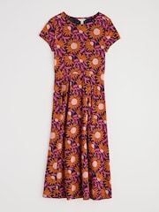 Seasalt Cornwall Pink Petite Wild Bouquet Jersey Midi Dress - Image 4 of 5