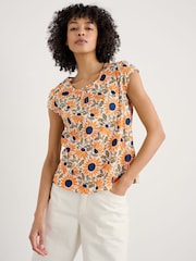 Seasalt Cornwall Yellow Garden Gate 100% Cotton Top - Image 1 of 5