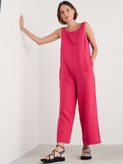 Seasalt Cornwall Petite Salt Air Wide Leg100% Linen Jumpsuit - Imagen 1 de 8