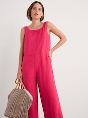 Seasalt Cornwall Petite Salt Air Wide Leg100% Linen Jumpsuit - Imagen 3 de 8