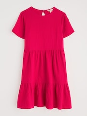 Seasalt Cornwall Pink 100% Cotton Pebble Comb Double Cloth Dress - Image 9 of 10