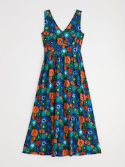 Seasalt Cornwall Blue Petite Multi Polmanter Jersey Dress - Image 5 of 6