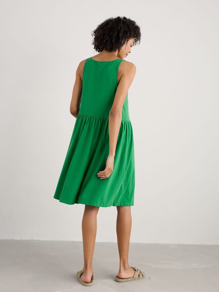 Seasalt Cornwall Green Sun Splendour Dress in Certified Cotton Jersey - Image 2 of 5