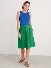 Seasalt Cornwall Green Pepper Moth 100% Linen Skirt - Image 3 of 5