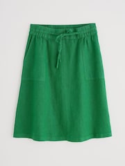 Seasalt Cornwall Green Pepper Moth 100% Linen Skirt - Image 4 of 5