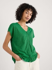 Verde - Seasalt Cornwall Studio Glass V-Neck Jersey 100% Cotton T-shirt - Imagen 1 de 5