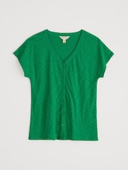 Verde - Seasalt Cornwall Studio Glass V-Neck Jersey 100% Cotton T-shirt - Imagen 4 de 5