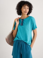 Seasalt Cornwall Water Blue Bryher View 100% Cotton Boat Neck T-Shirt - Image 3 of 5