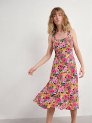 Seasalt Cornwall Pink Sun Gleam Jersey Midi Dress - Image 10 of 12