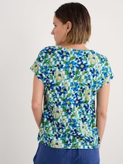 Seasalt Cornwall Sky Blue Studio Glass V-Neck Jersey 100% Cotton T-shirt - Image 2 of 5