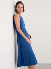 Seasalt Cornwall Blue Petite Sweet Violet Jersey Midi Dress - Image 3 of 5