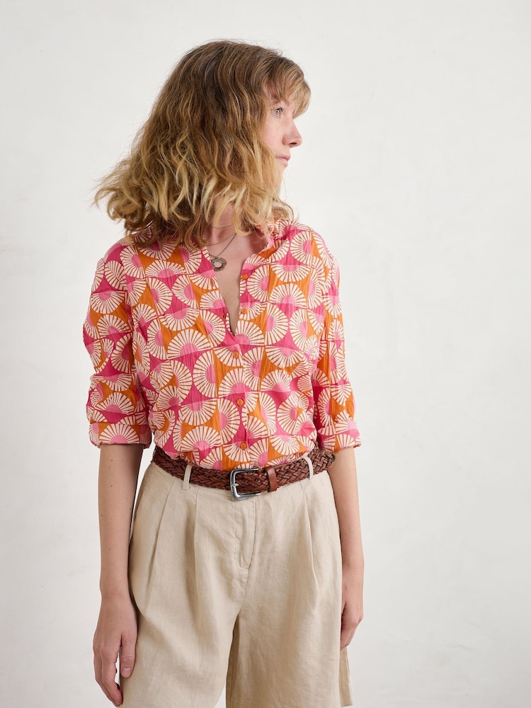 Seasalt Cornwall Pink Poisson Printed 100% Cotton T-Shirt - Image 1 of 9 Seasalt Cornwall Pink Poisson Printed 100% Cotton T-Shirt - Image 1 of 9