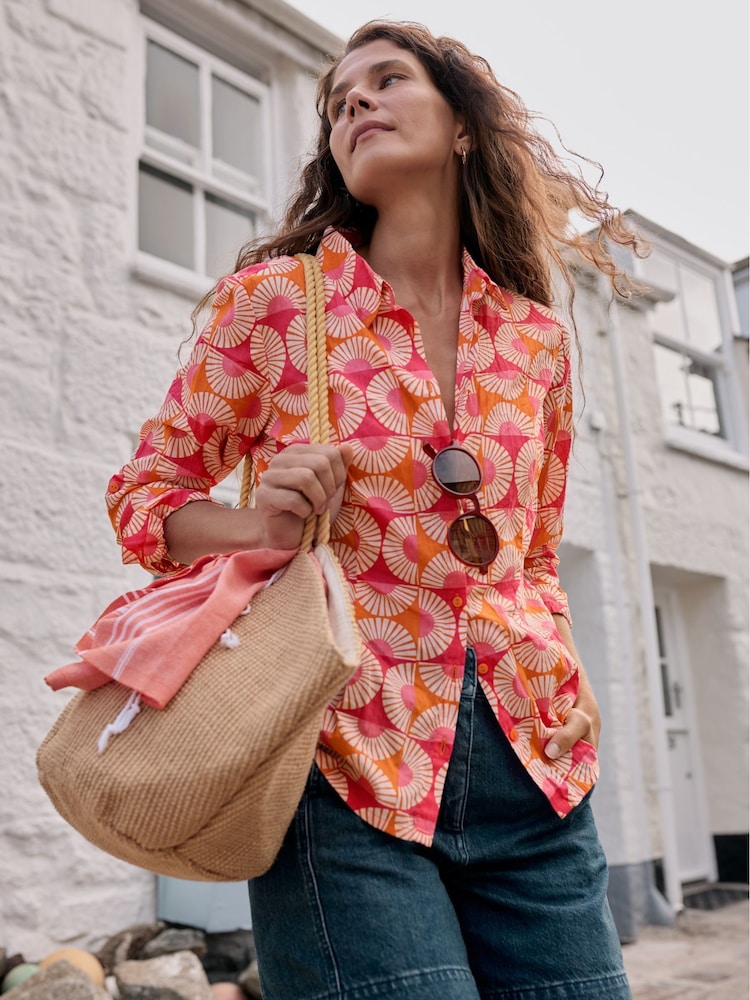 Seasalt Cornwall Pink Poisson Printed 100% Cotton T-Shirt - Image 2 of 9