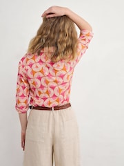 Seasalt Cornwall Pink Poisson Printed 100% Cotton T-Shirt - Image 5 of 9