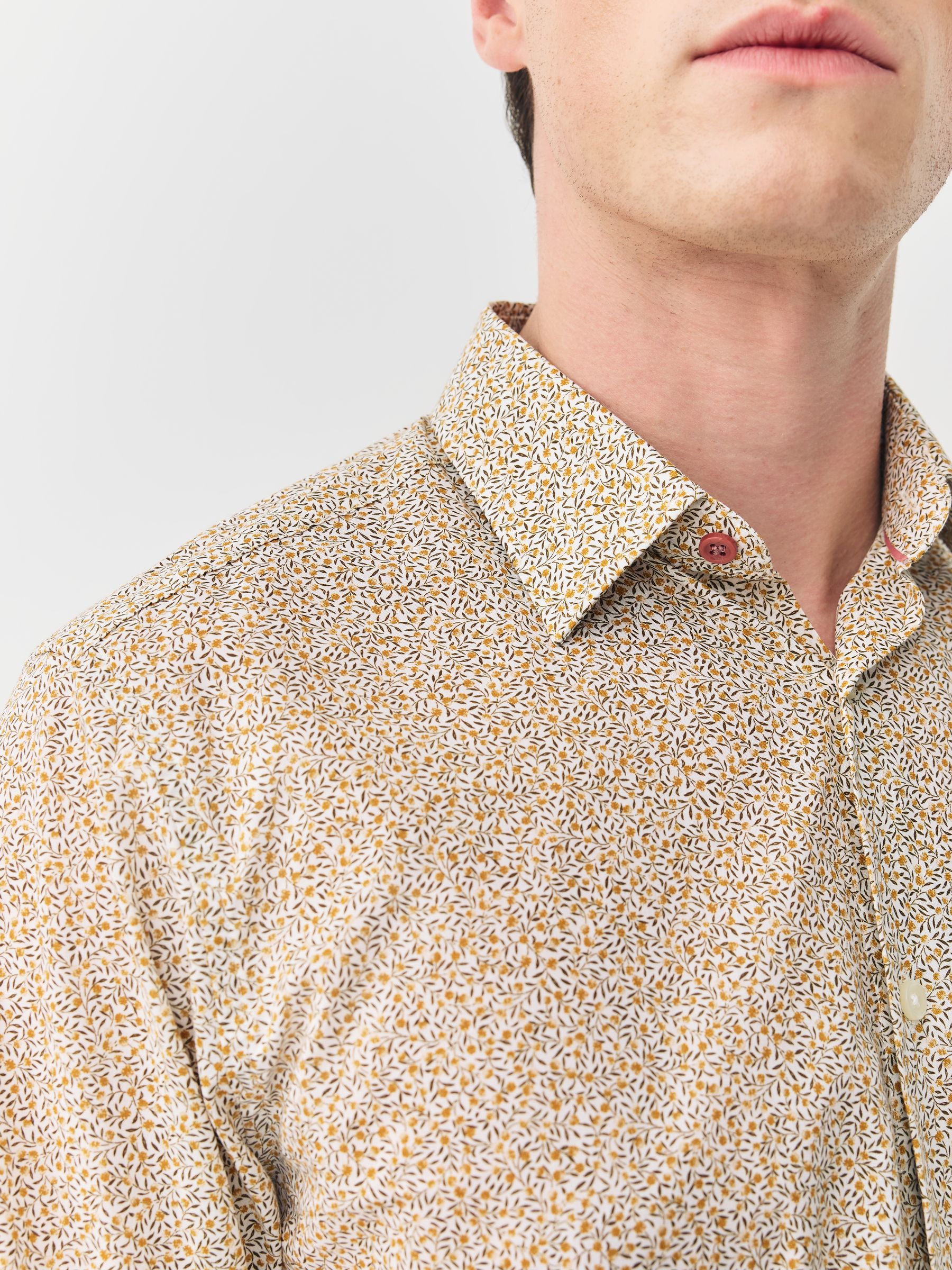 Buy Yellow Ditsy Floral Regular Fit N. Premium Long Sleeve Shirt