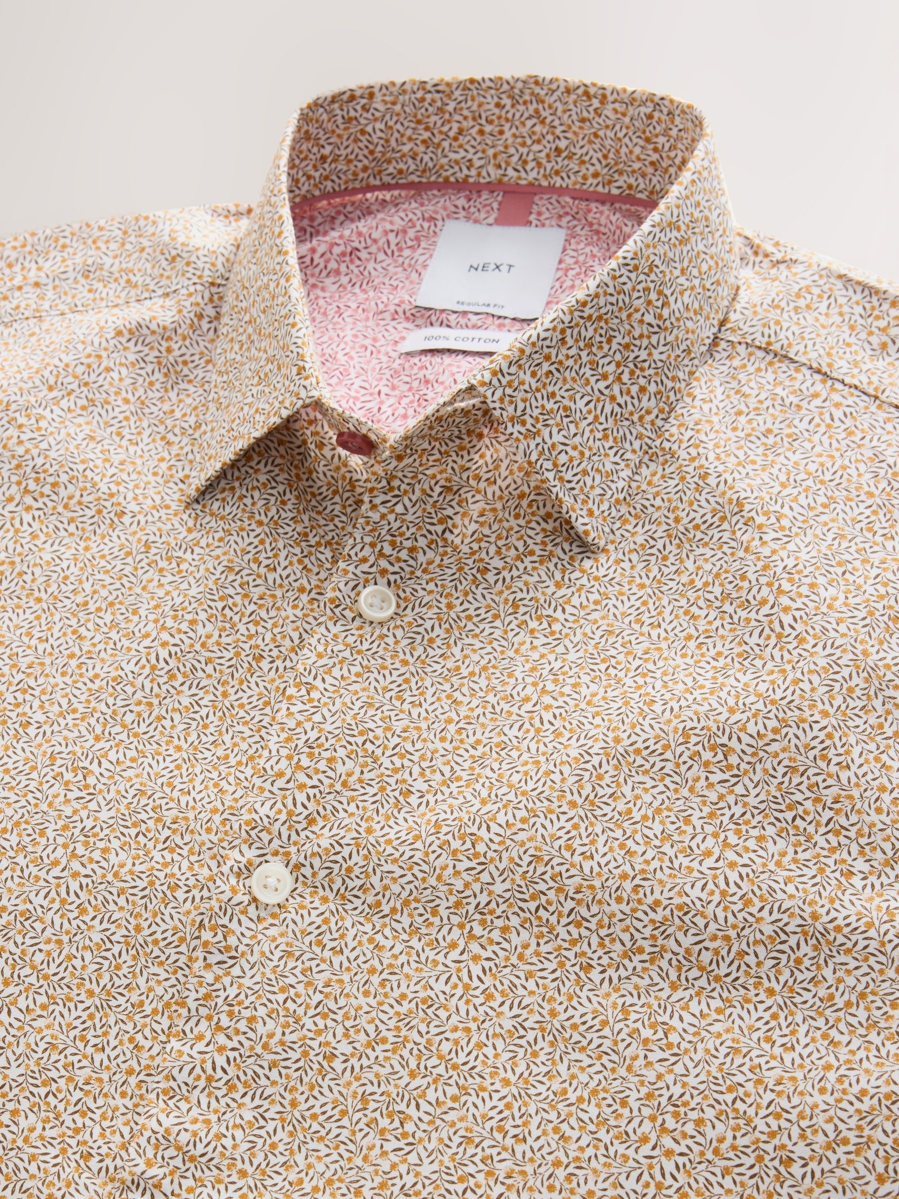 Buy Yellow Ditsy Floral Regular Fit N. Premium Long Sleeve Shirt