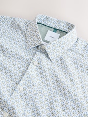 White/Blue Floral Trellis - Potiskana srajca z dolgimi rokavi - Slika 8 iz 8